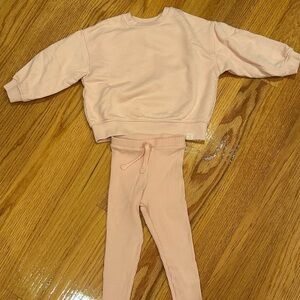 Zara Soft Pink Kids sweat set
